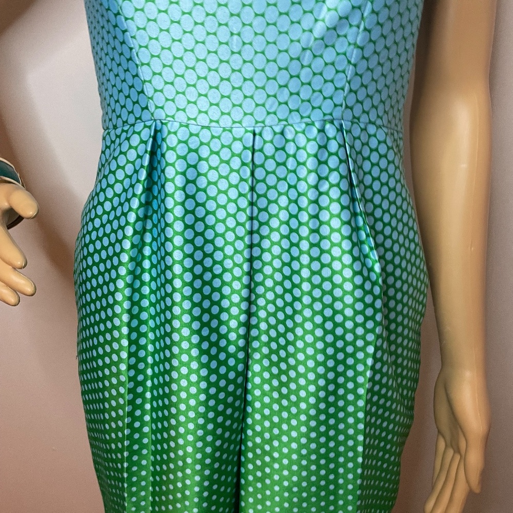 Polka dot turquoise green ombré strapless dress! - Picture 3 of 11
